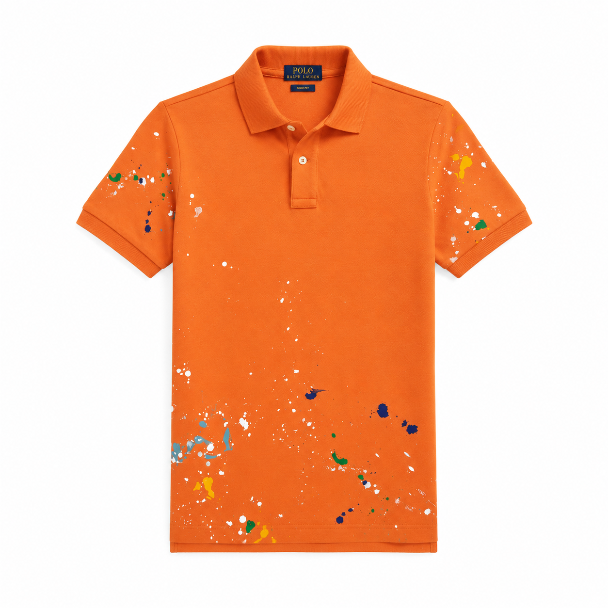 Polo Ralph Lauren Boys Custom Slim Fit Paint Splatter Polo Shirt – Classics Orange