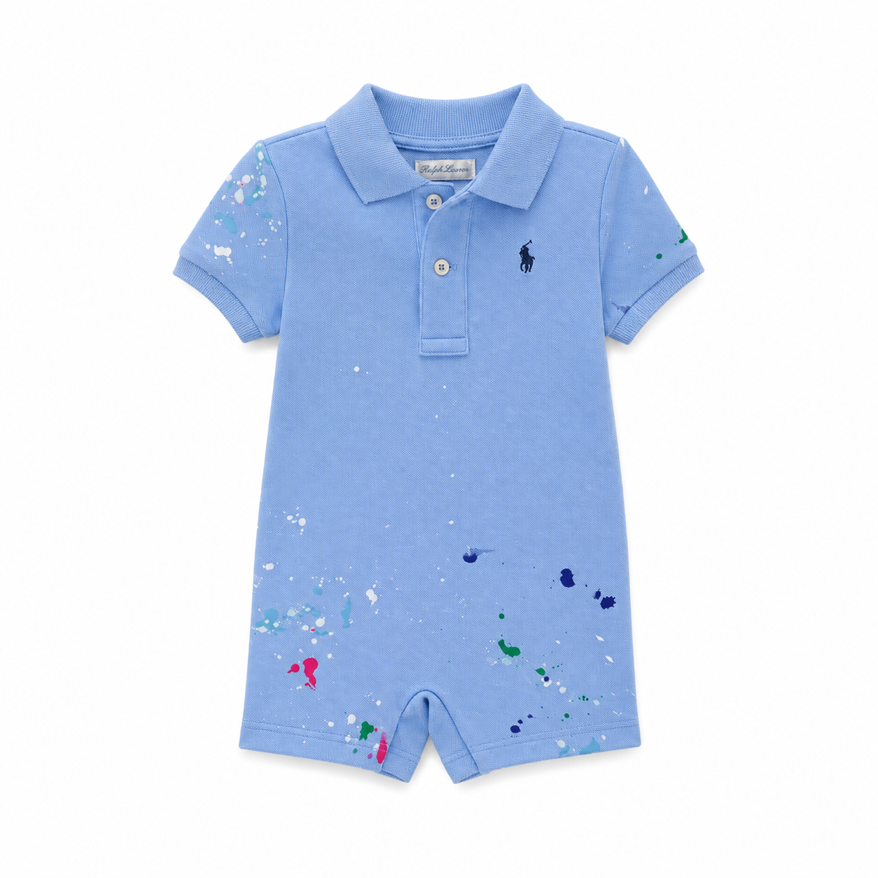 Polo Ralph Lauren Toddler Boys Paint Splatter Polo Romper