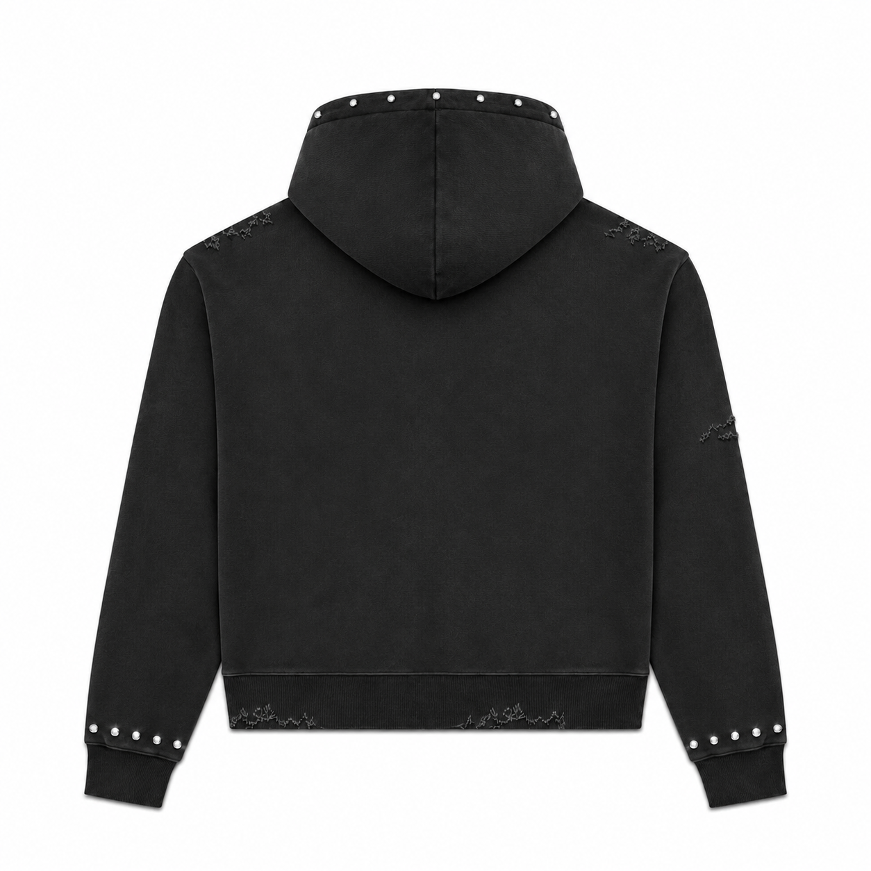 Prestige Vintage Cherub Rhinestone Zip-Up Cropped Hoodie