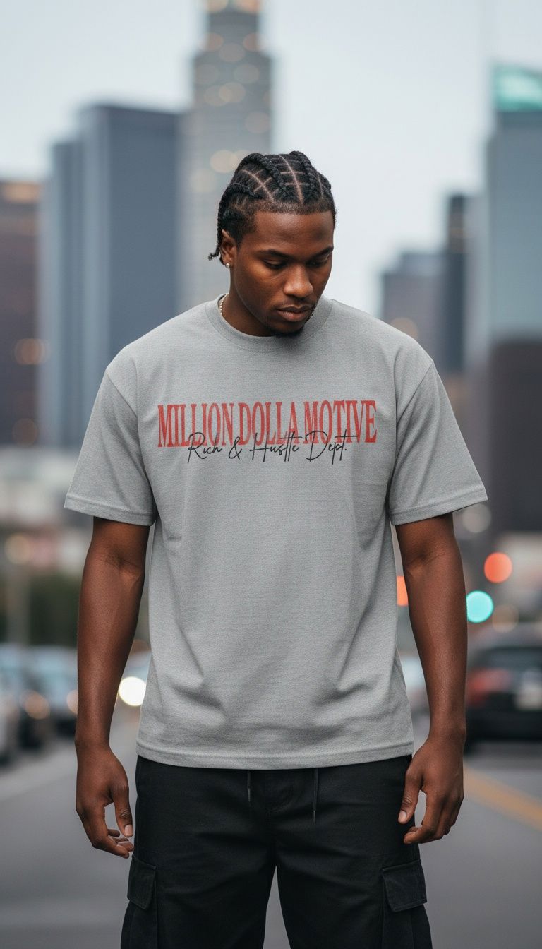 HUSTLE INVEST LIVE - HEATHER GREY T-SHIRT