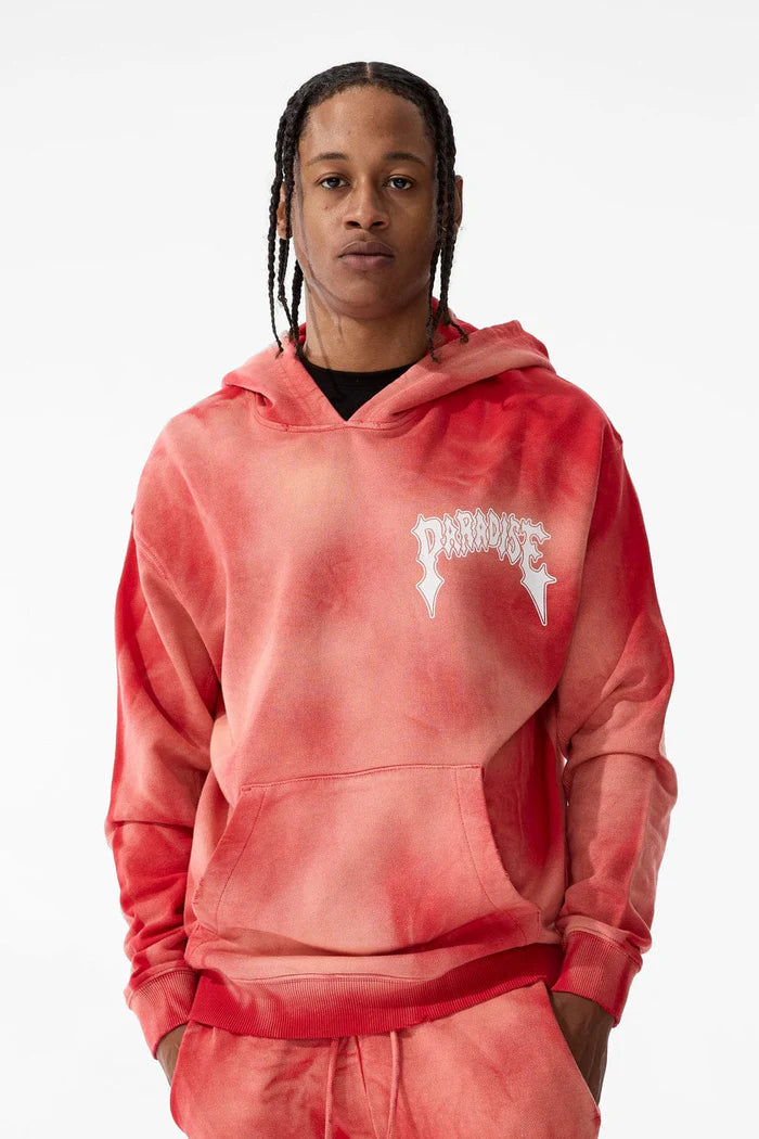 Jordan Craig Afterlife Pullover Hoodie and STACKED SWEATPANTS sets (Red) 8631H