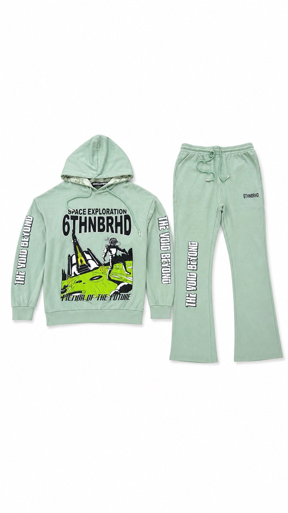 6THNBRHD Tracksuit Mint Green Hoodie & Jogger Set
