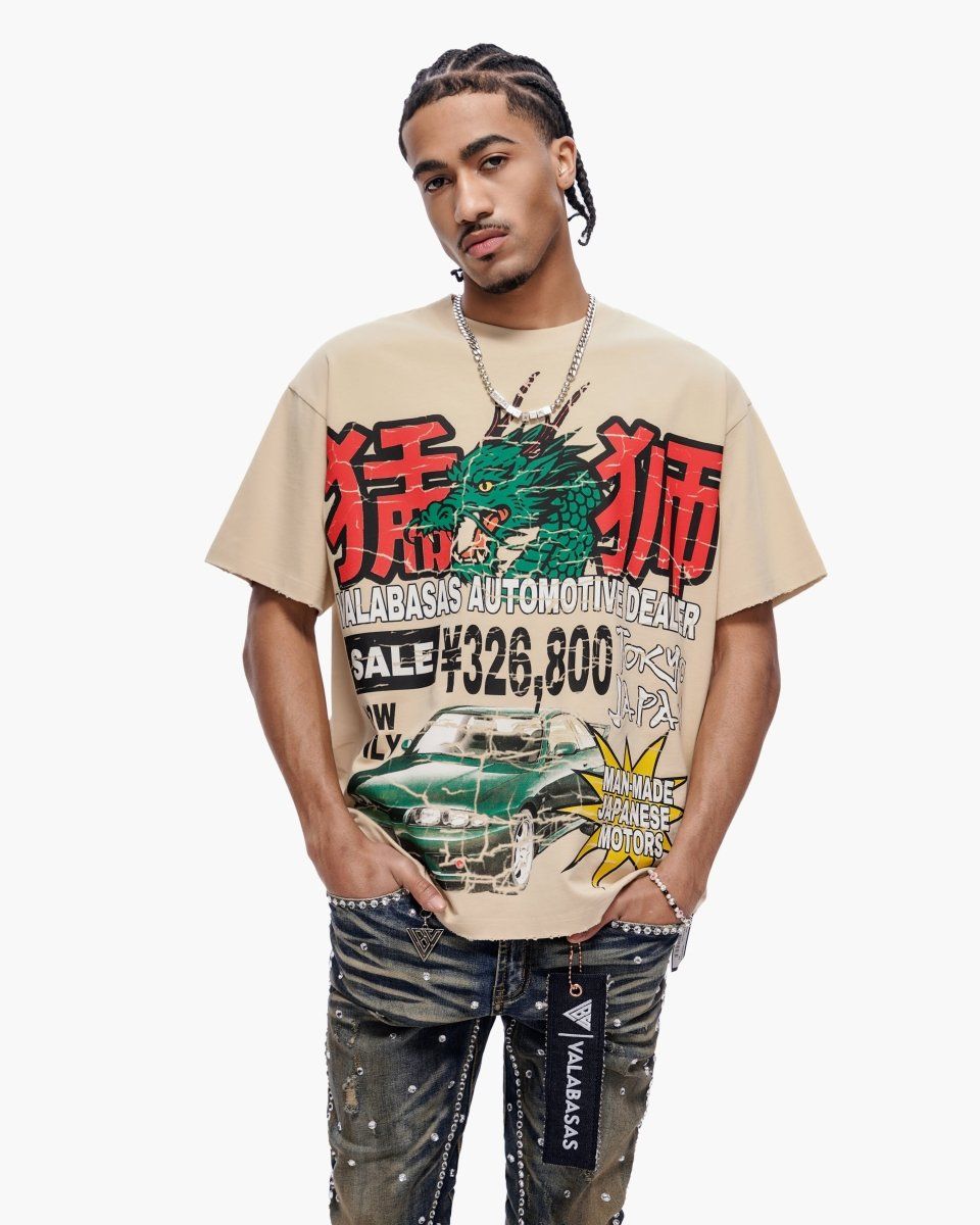Valabasas Japanese Motors Tee Beige