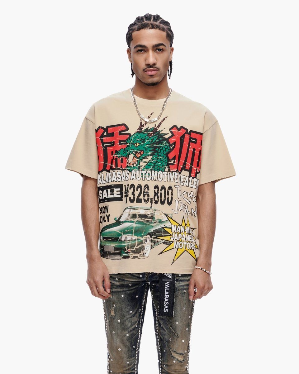 Valabasas Japanese Motors Tee Beige