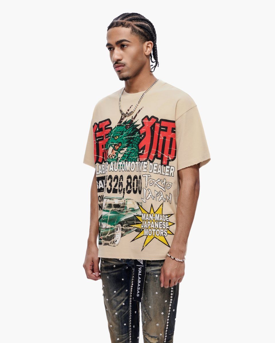 Valabasas Japanese Motors Tee Beige