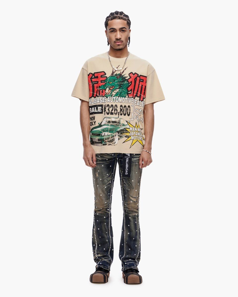 Valabasas Japanese Motors Tee Beige