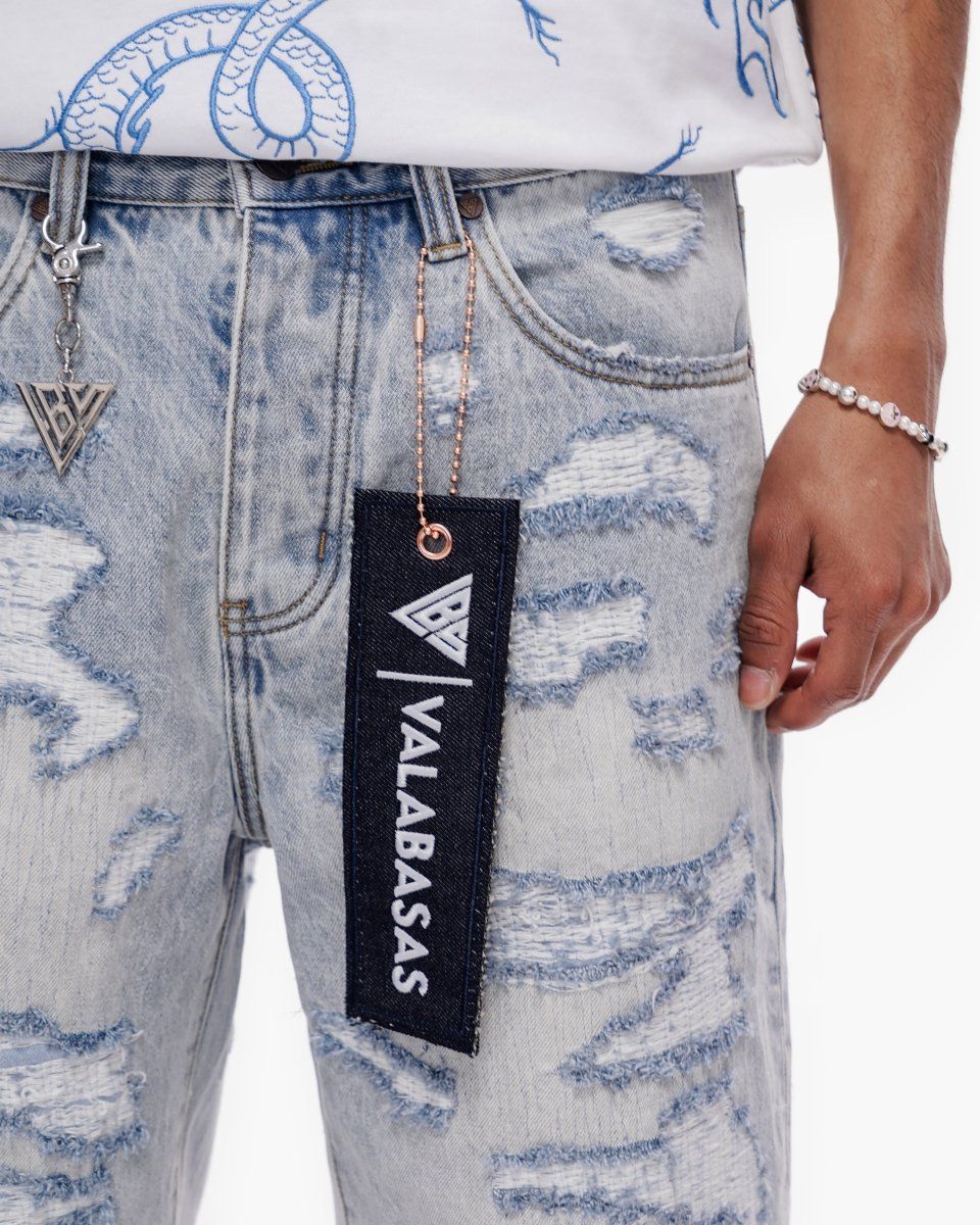 Valabasas Incise Shorts Light Blue Wash