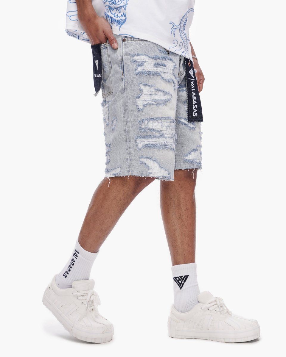 Valabasas Incise Shorts Light Blue Wash