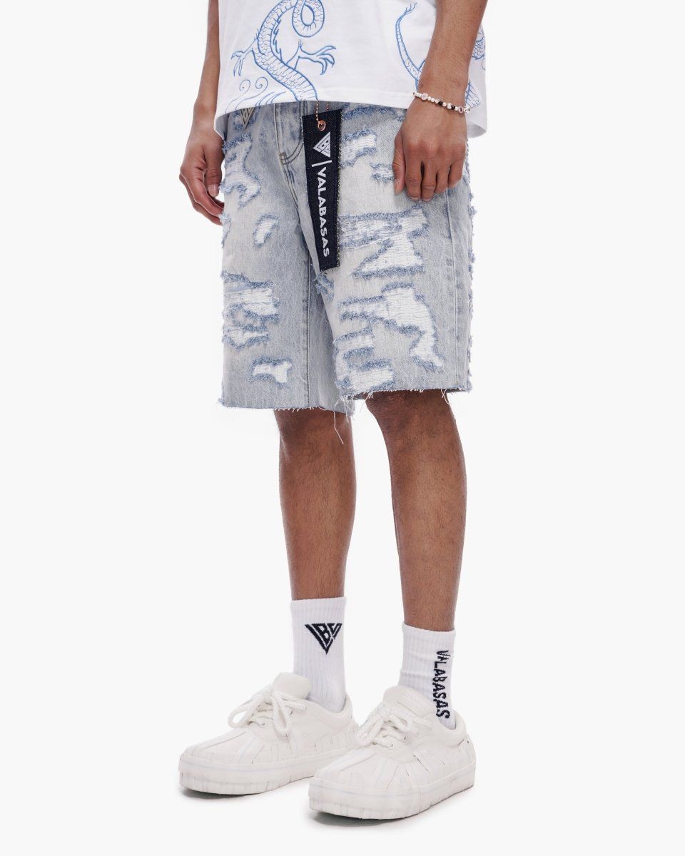Valabasas Incise Shorts Light Blue Wash