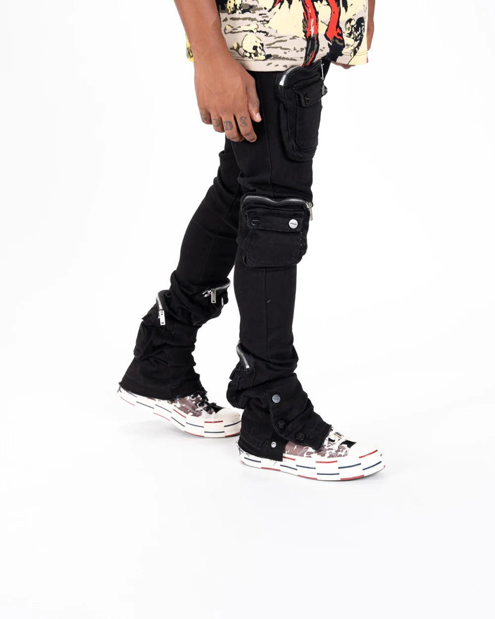 PHEELINGS
"JOURNEY TO GREATNESS" CARGO FLARE STACK DENIM