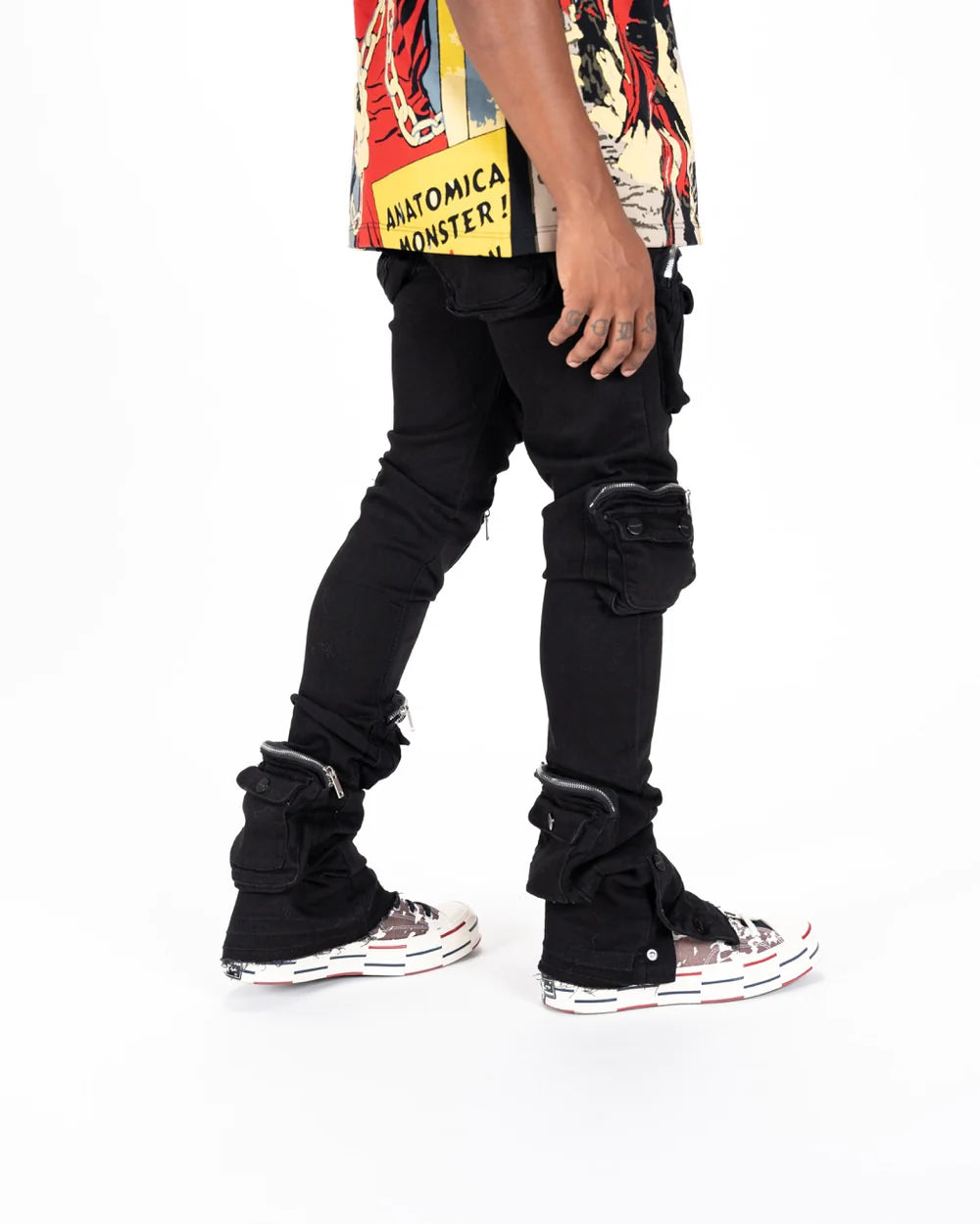 PHEELINGS
"JOURNEY TO GREATNESS" CARGO FLARE STACK DENIM