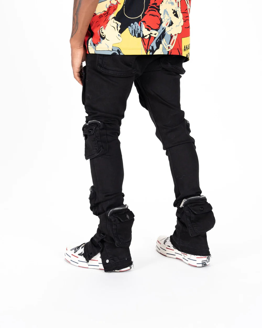PHEELINGS
"JOURNEY TO GREATNESS" CARGO FLARE STACK DENIM