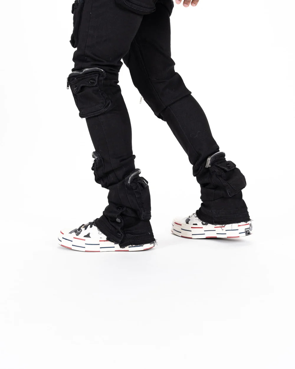 PHEELINGS
"JOURNEY TO GREATNESS" CARGO FLARE STACK DENIM