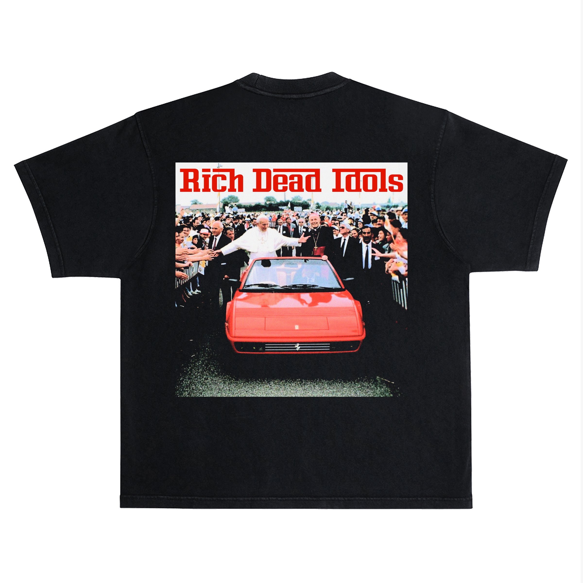 Rich Dead Idols "FERRARI POPE" T-SHIRT BLACK