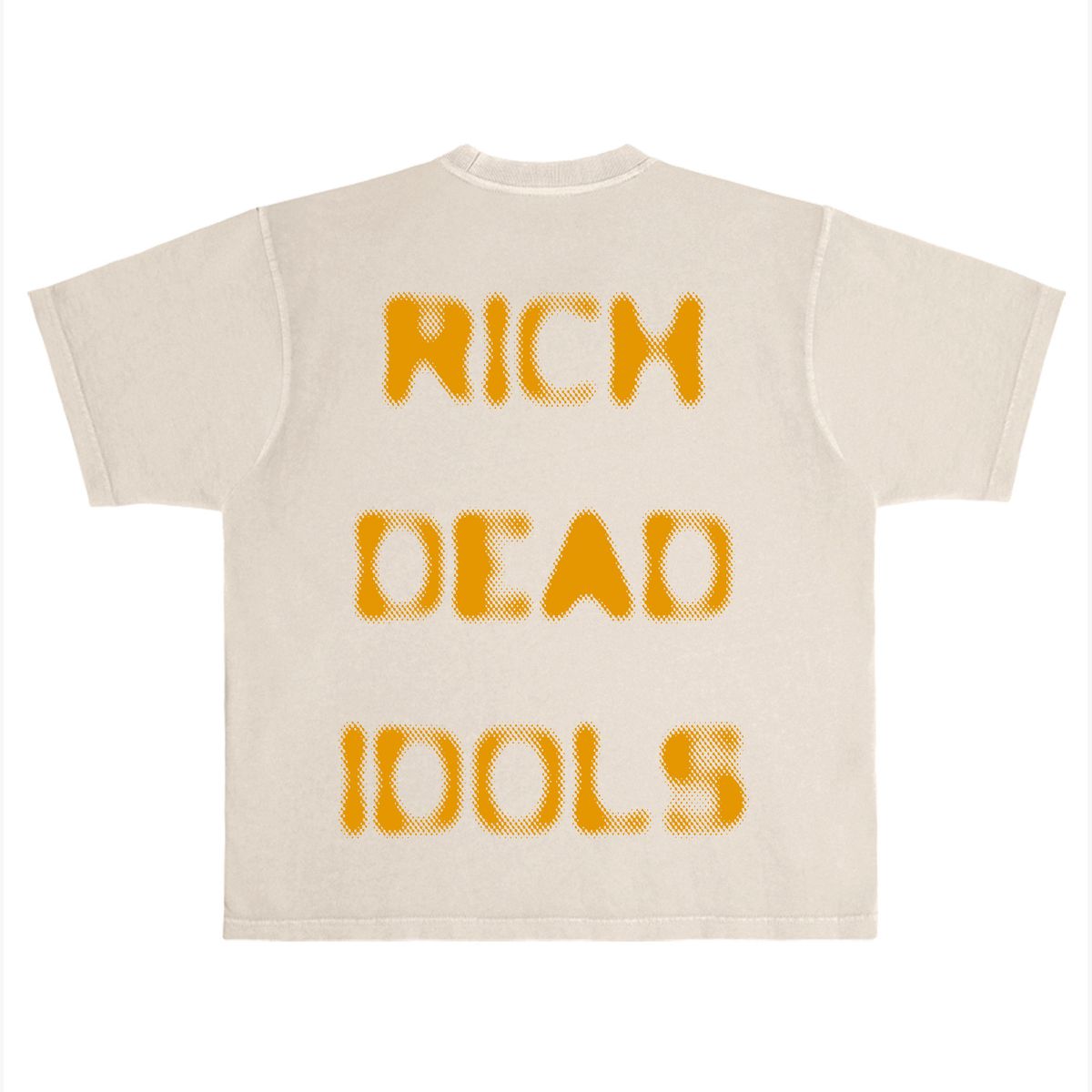 Rich Dead Idols "RICH SEX AND BIG CHECKS" T-SHIRT TAN AND ORANGE