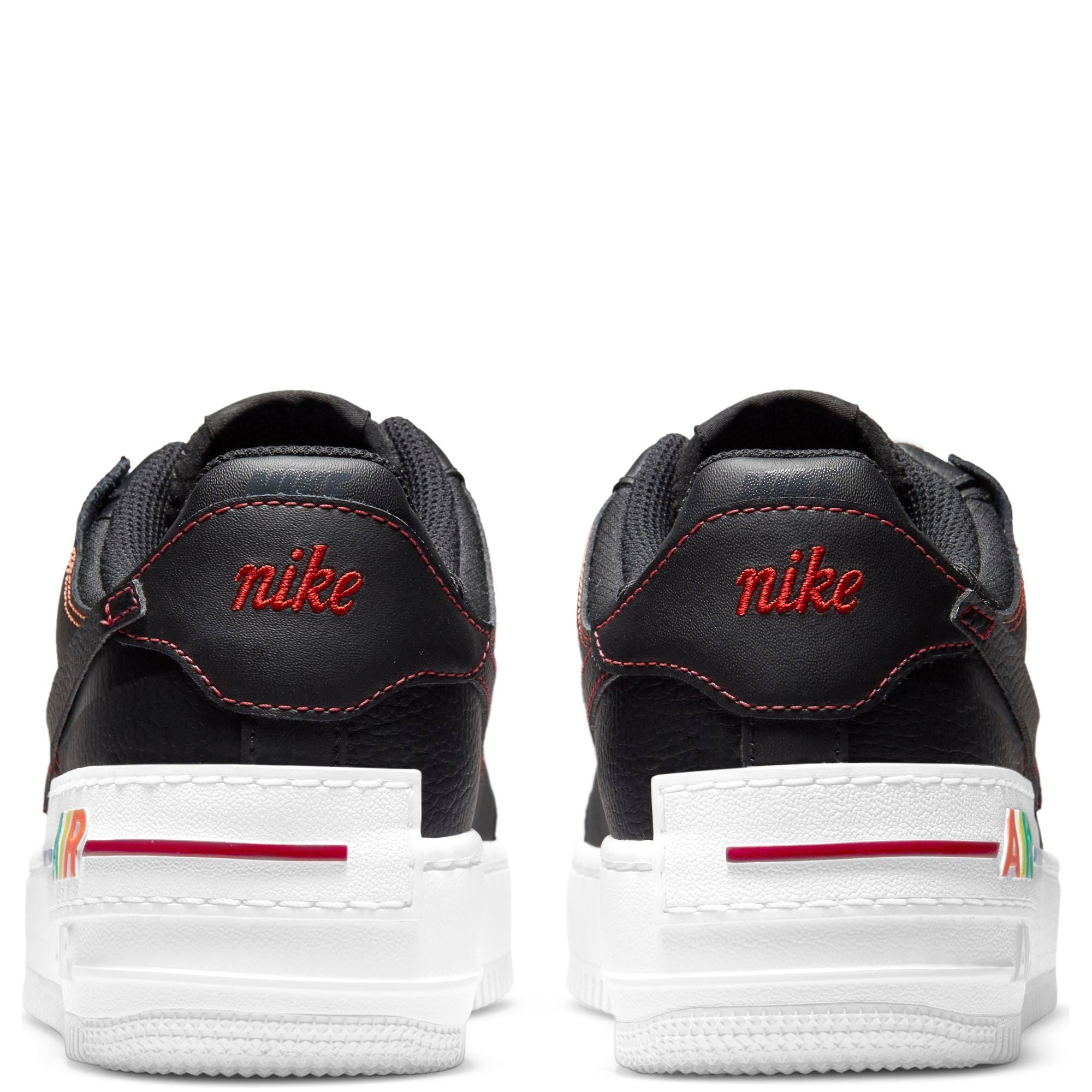 NIKE
AIR FORCE 1 SHADOW
Women – Black/Opti Yellow-university Red