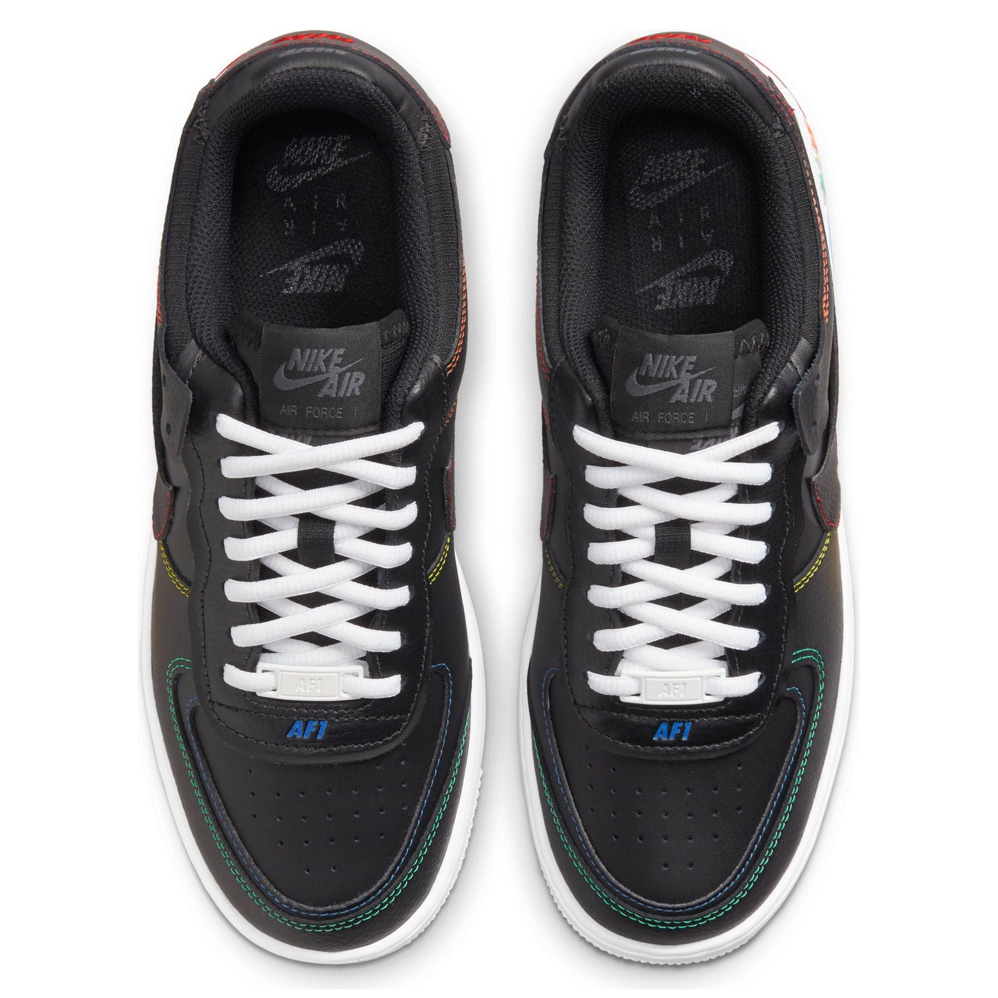 NIKE
AIR FORCE 1 SHADOW
Women – Black/Opti Yellow-university Red