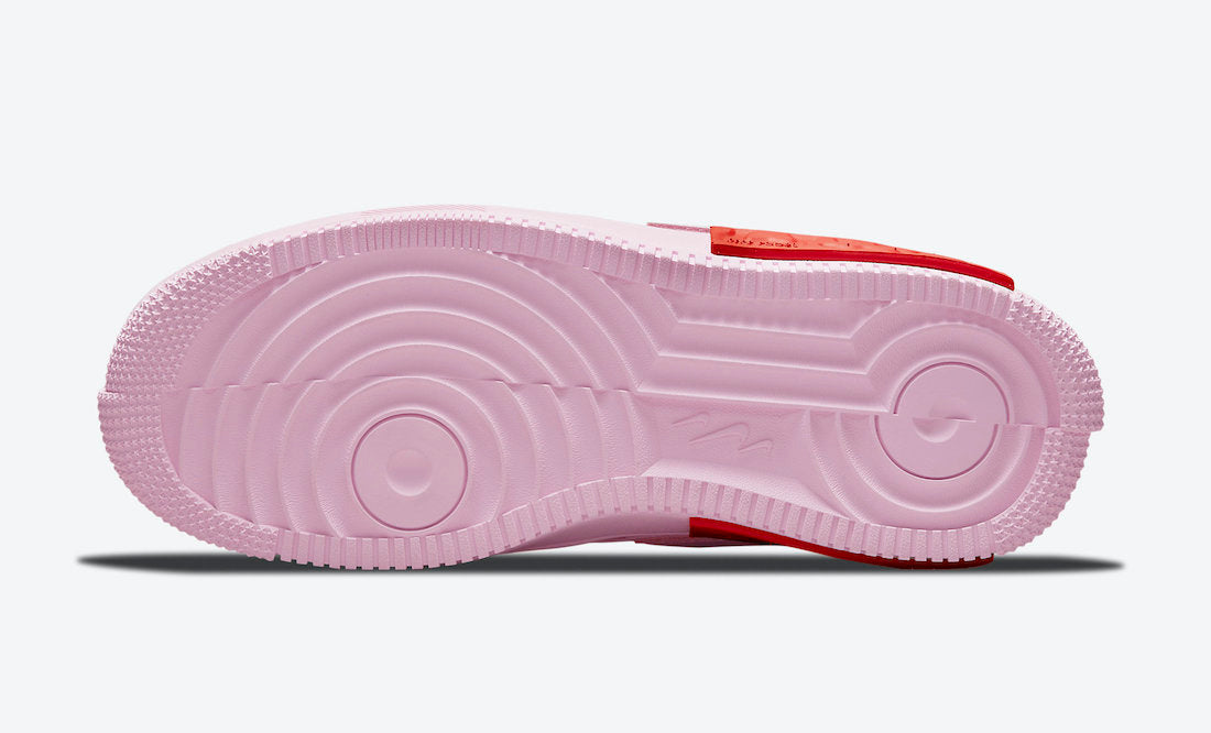 NIKE AIR FORCE 1 FONTANKA IN PINK WITH RED REACT FOAM BLOCKS