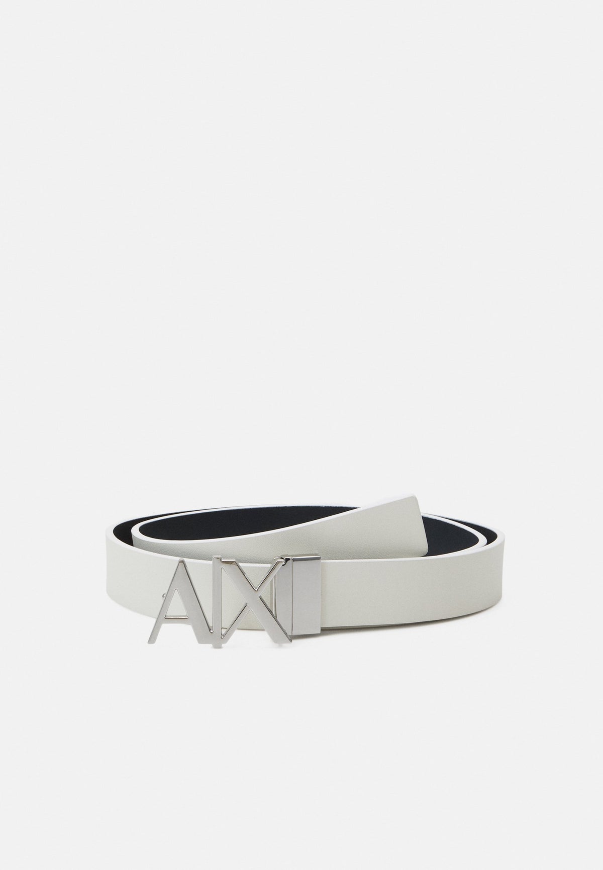ARMANI EXCHANGE REVERSIBLE LEATHER BELT WITH CHROME METAL 