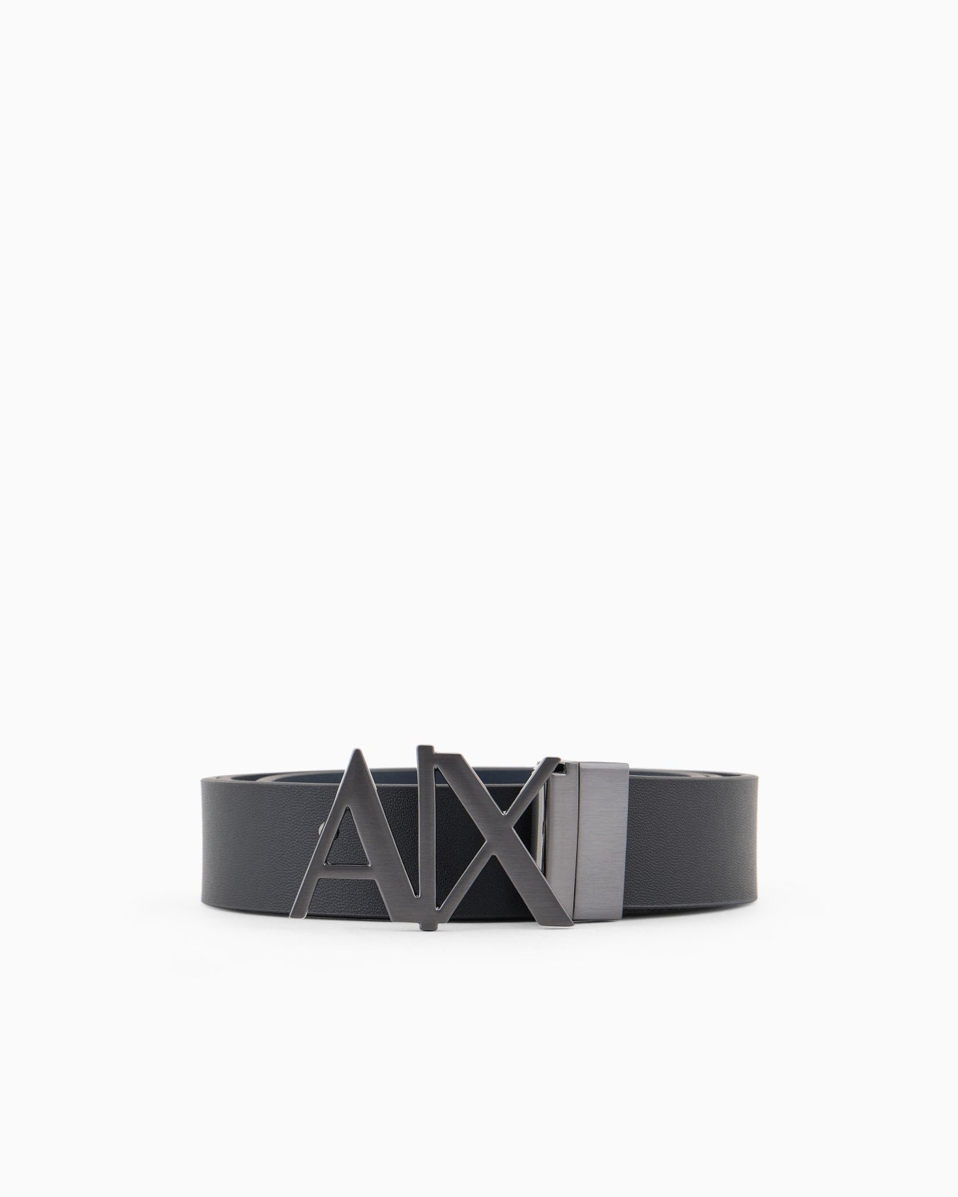 ARMANI EXCHANGE DOUBLE-SIDED BLACK LEATHER BELT