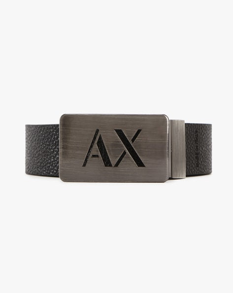 Armani Exchange Reversible Belt Black Leather