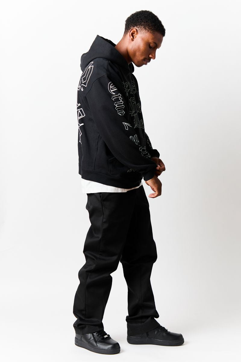 Keep out fake love TRUE SELF - JET BLACK - HOODIE - Screen Print