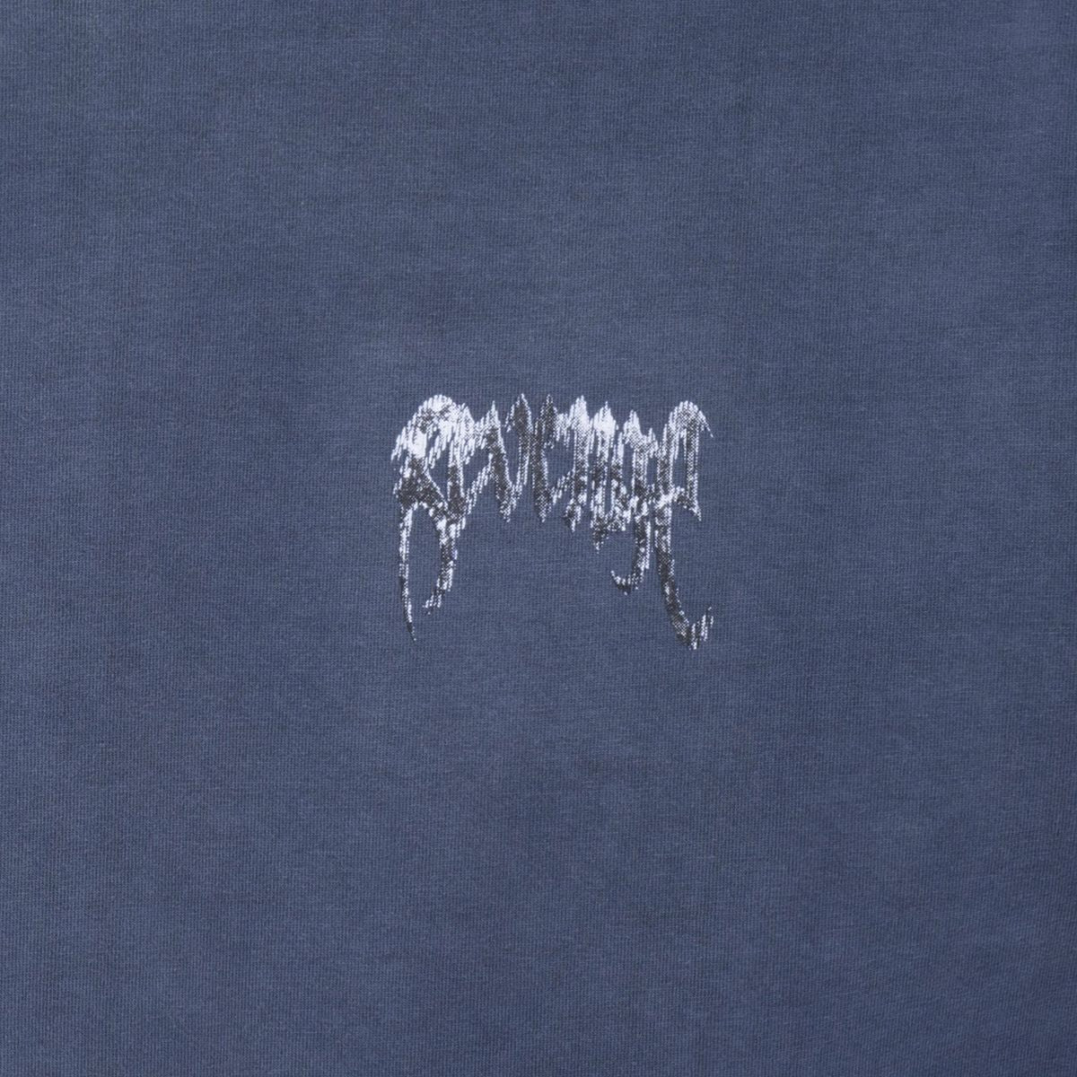 REVENGE KOSUKE KAWAMURA GLITCH ARCH LOGO TREATED TEE NAVY