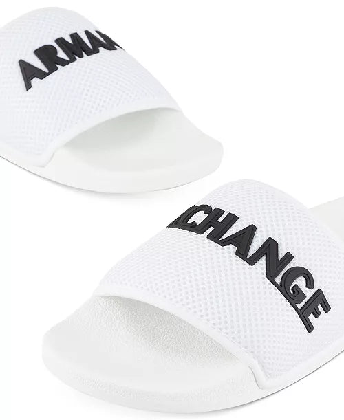 ARMANI EXCHANGE Men's Logo on Mesh Slides Sandals