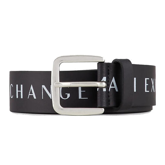 ARMANI EXCHANGE Mens Leather Belt Black/White