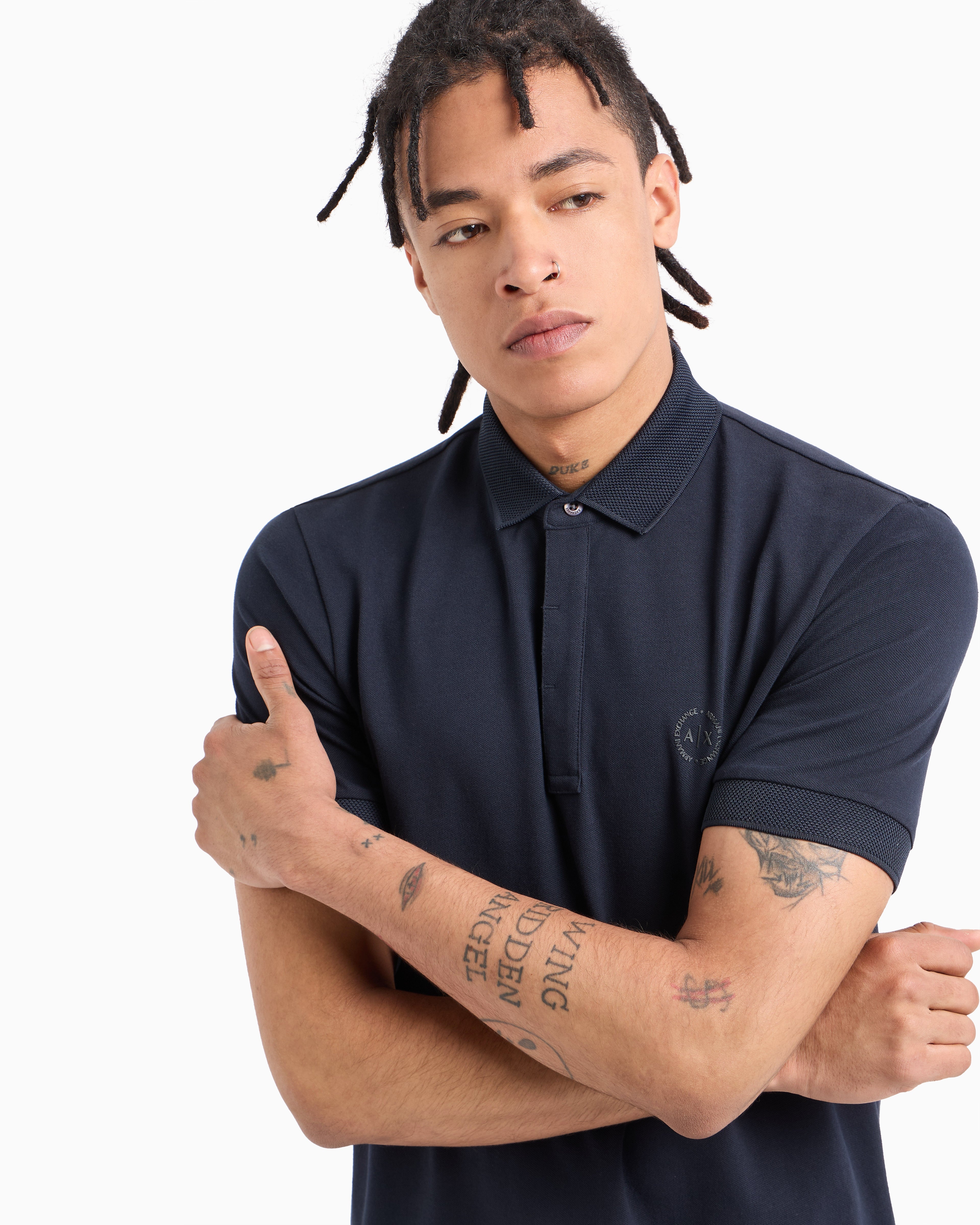 Armani Exchange Navy Polo