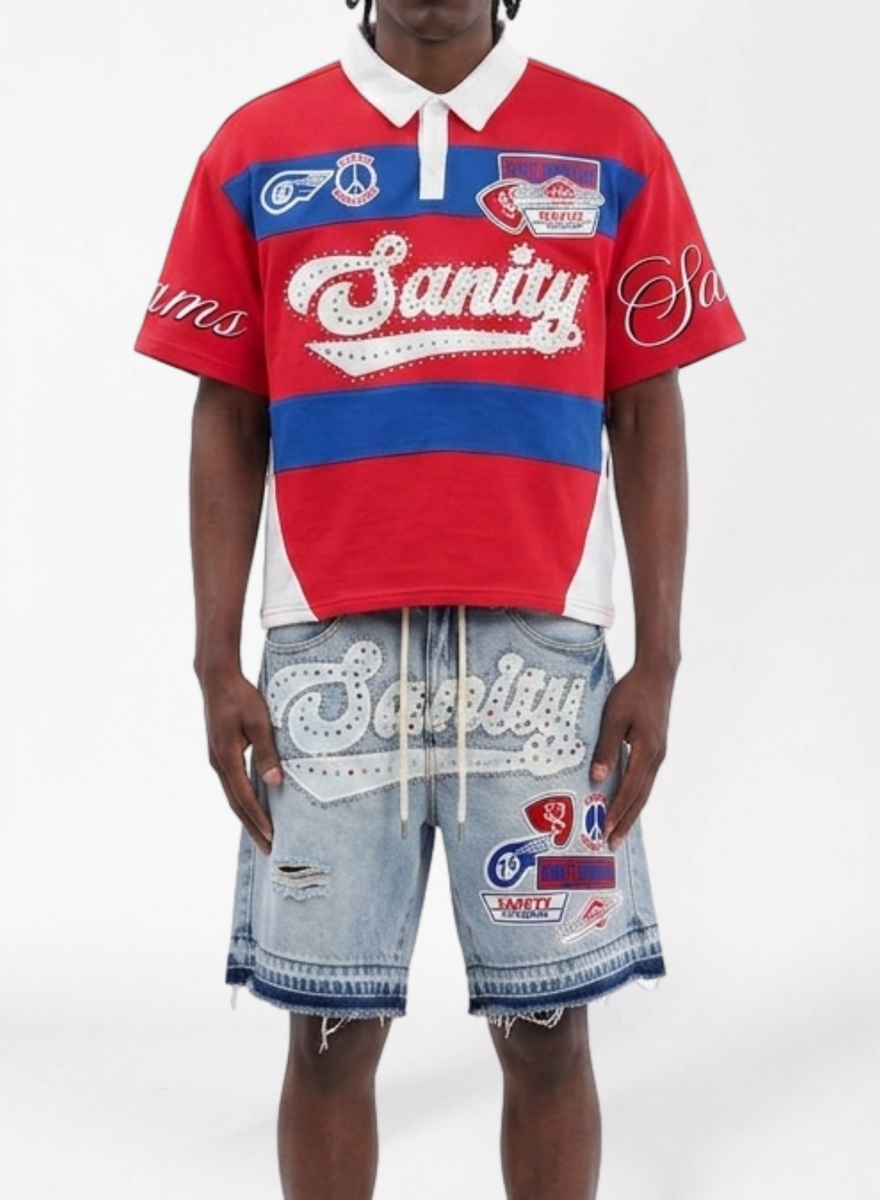 Foreign Brand Politics T-Shirt - Red And Blue - SPR26-87