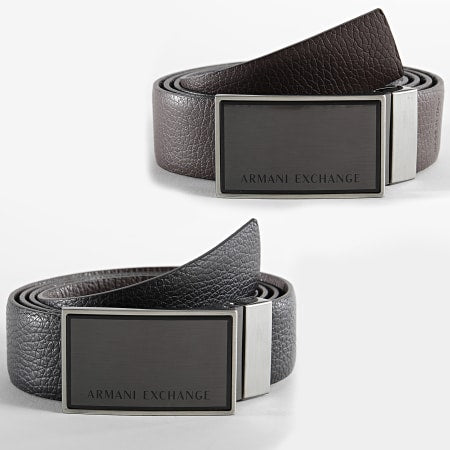 Armani Exchange Black Leather Belts