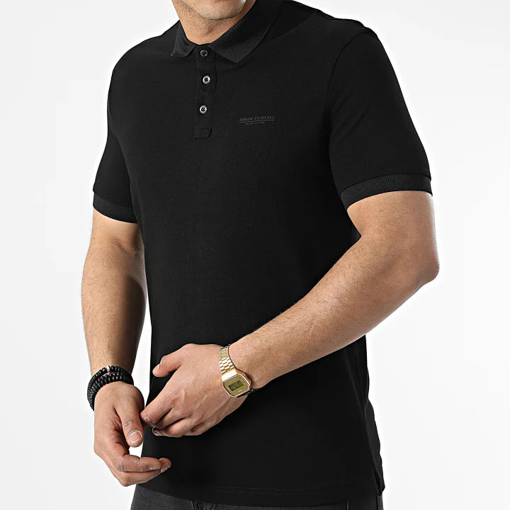 Armani Exchange Black Polo Shirt