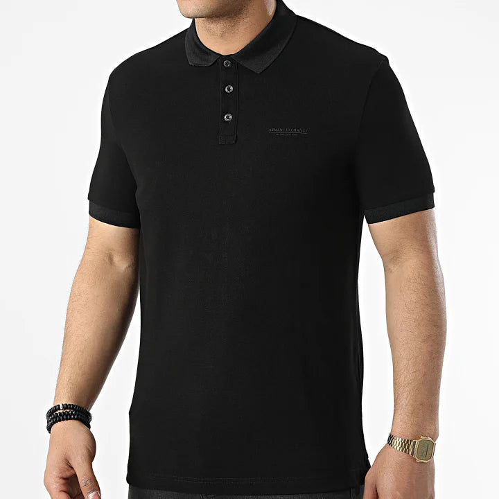 Armani Exchange Black Polo Shirt