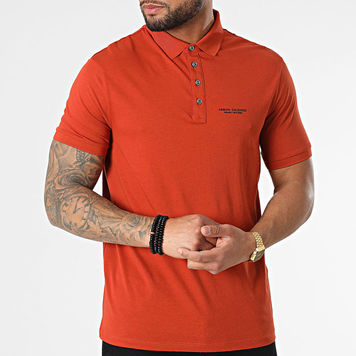 Armani Exchange Orange Polo Shirt