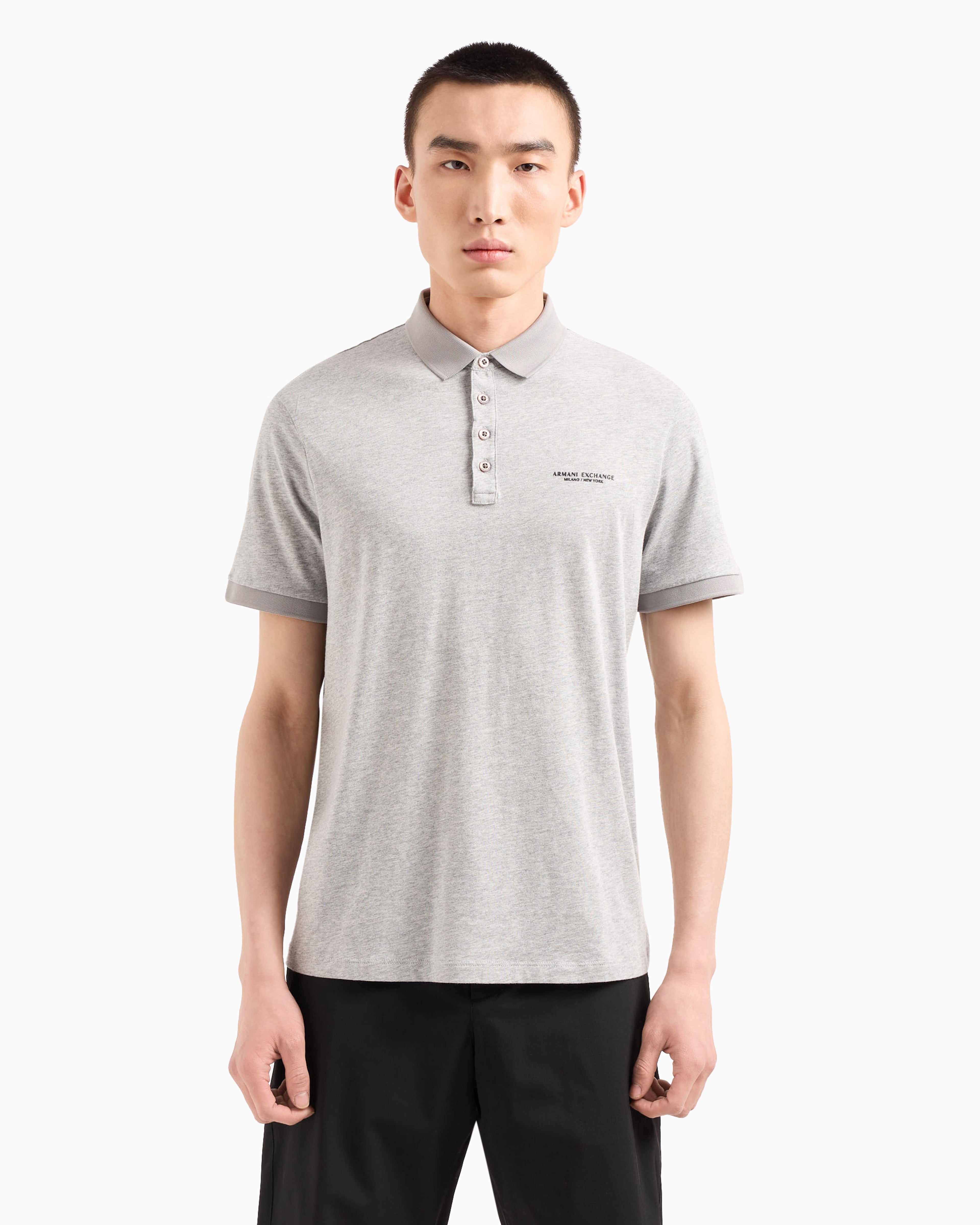 Armani Exchange Grey Polo Shirt