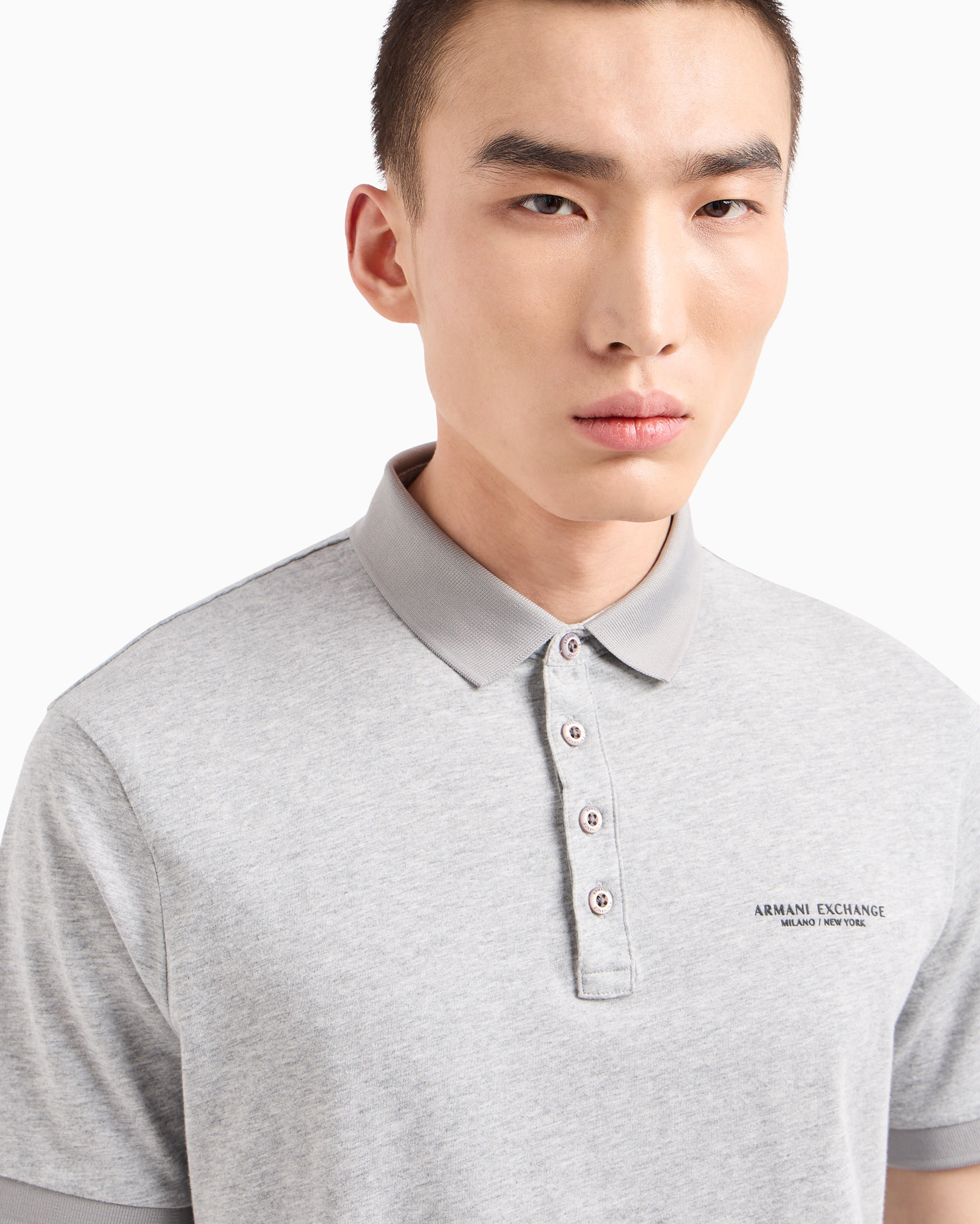 Armani Exchange Grey Polo Shirt