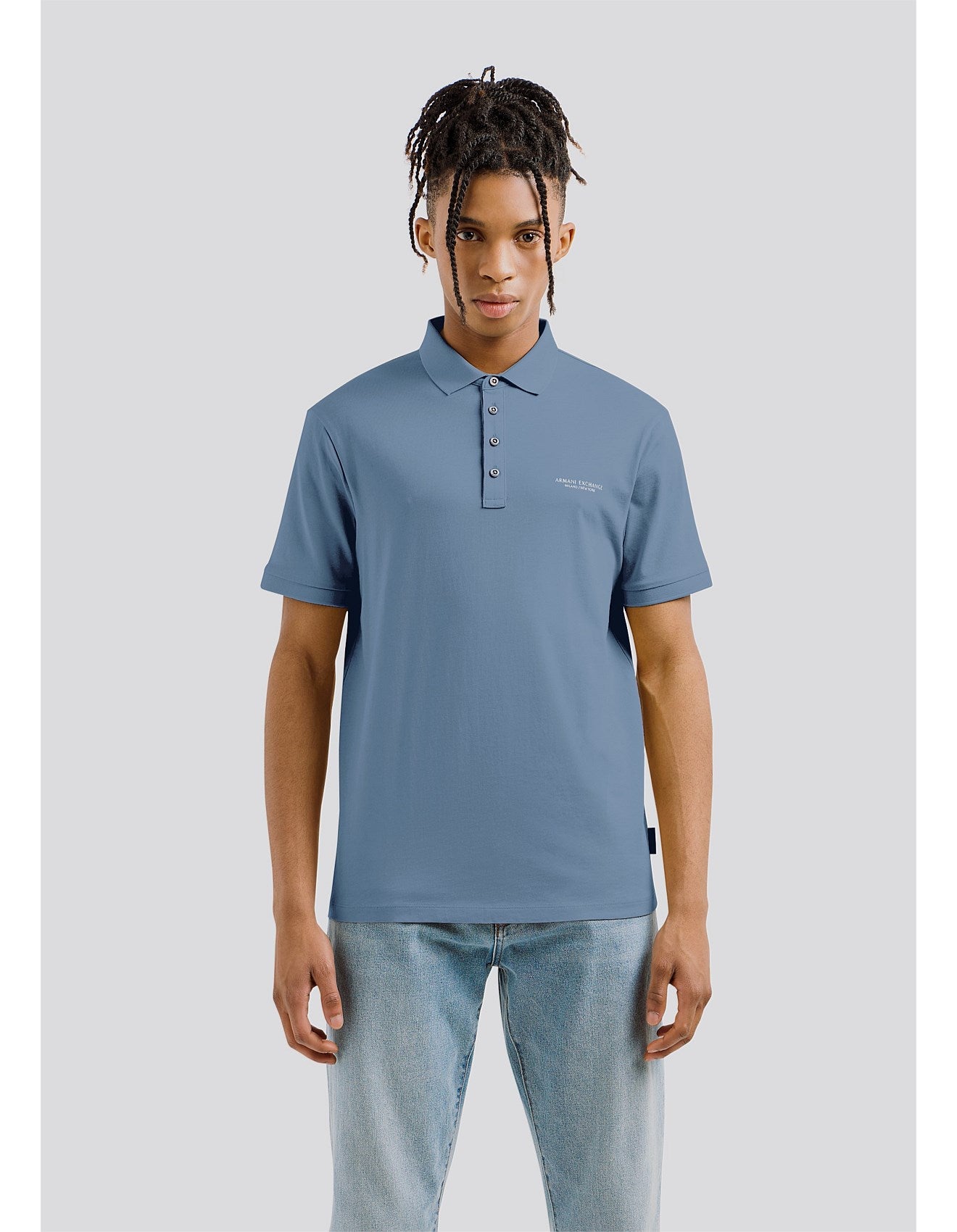 Armani Exchange Powder Blue Polo Shirt