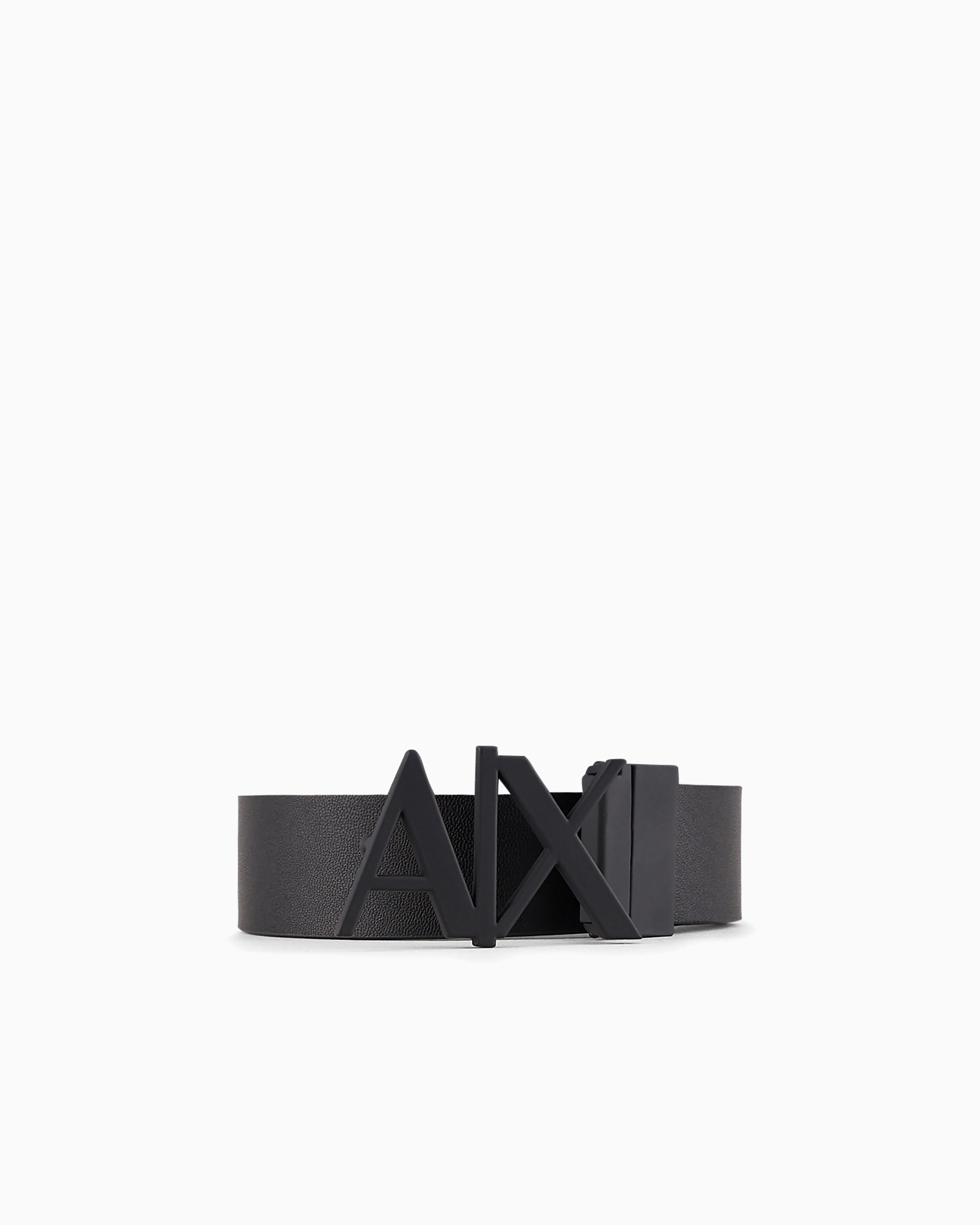 Armani exchange BLACK DOUBLE-SIDED LEATHER BELT