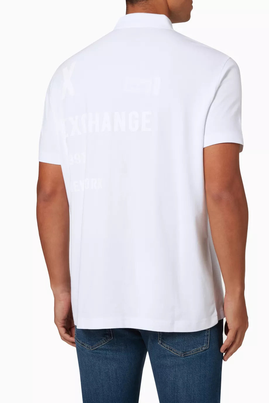 Armani Exchange White Polo Shirt