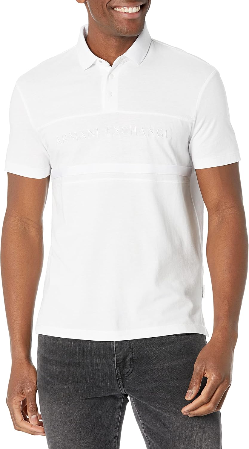 Armani Exchange White Large Polo Shirt