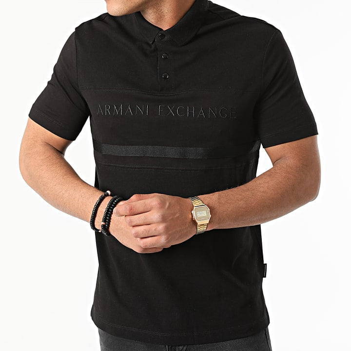 Armani Exchange Black Polo Shirt