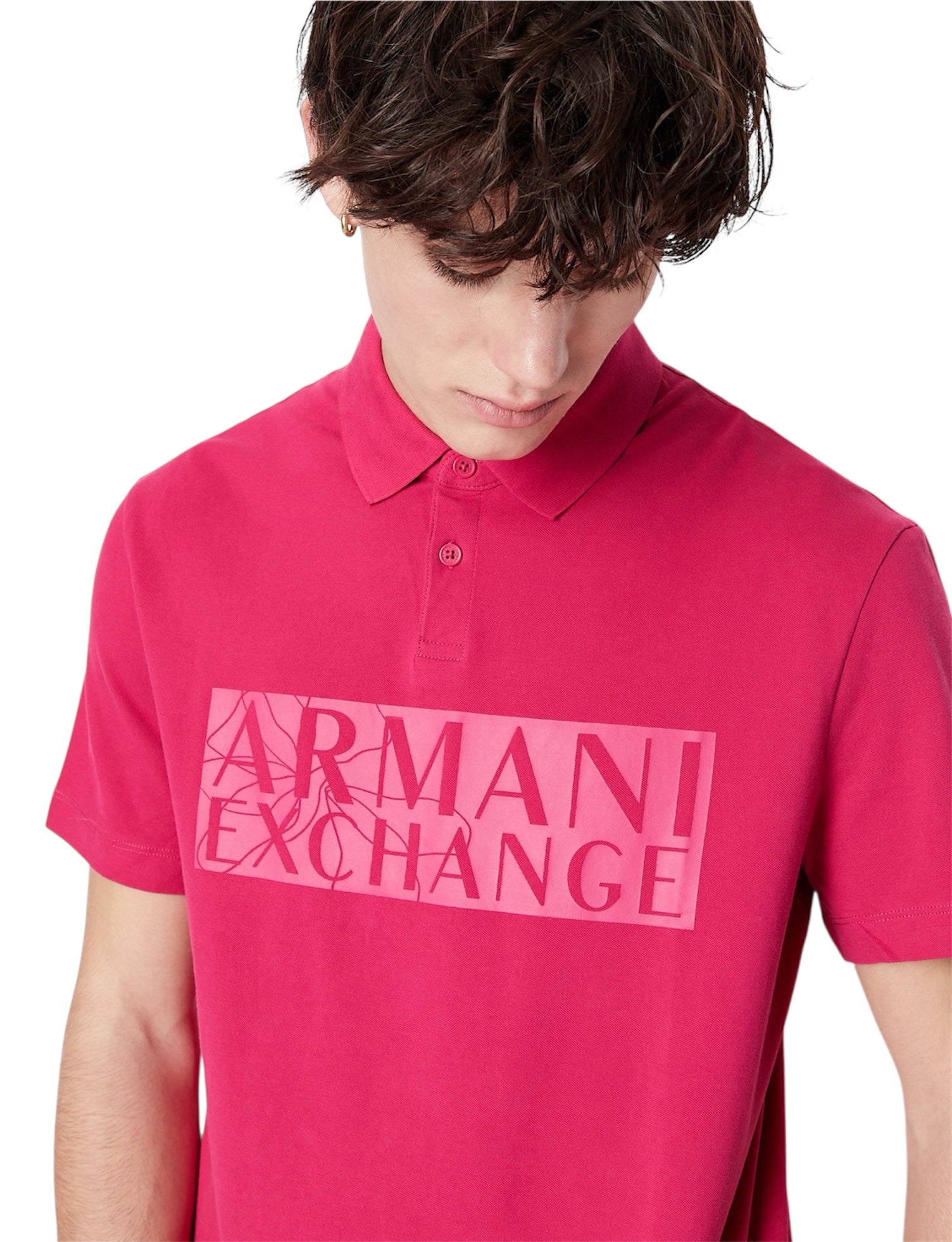 Armani Exchange Magenta Polo Shirt