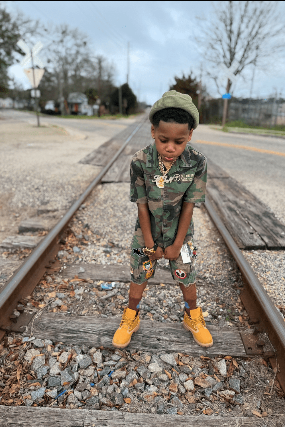 Jordan Craig See You In Paradise KIDS VINTAGE S/S WORK SHIRT (VINTAGE CAMO)