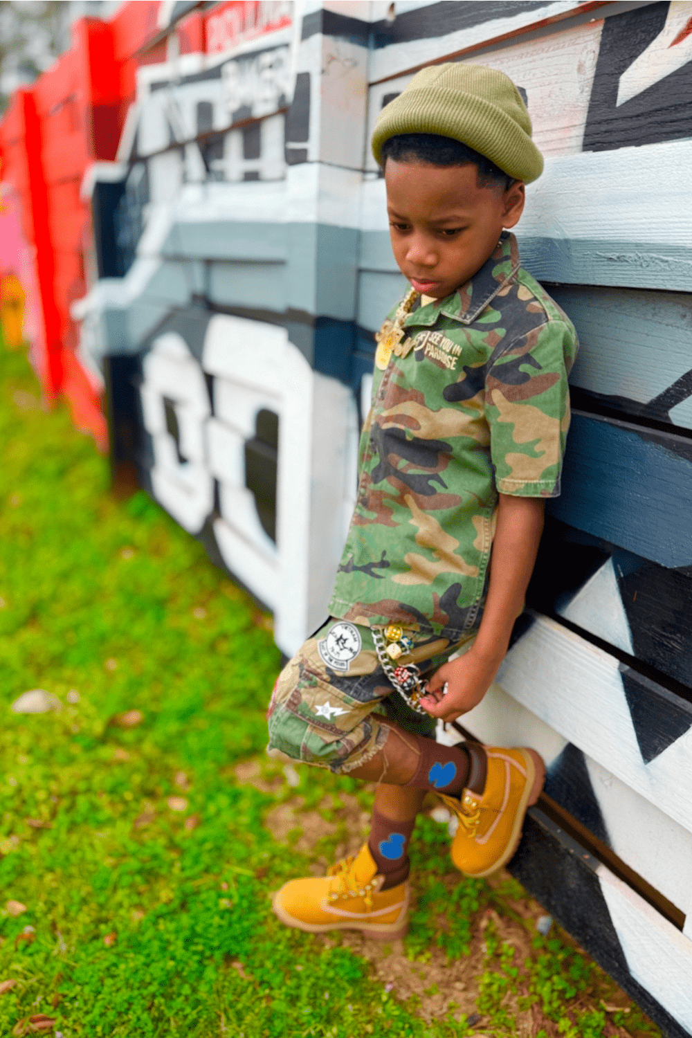 Jordan Craig See You In Paradise KIDS WAR ANGEL CARGO SHORTS (VINTAGE CAMO)