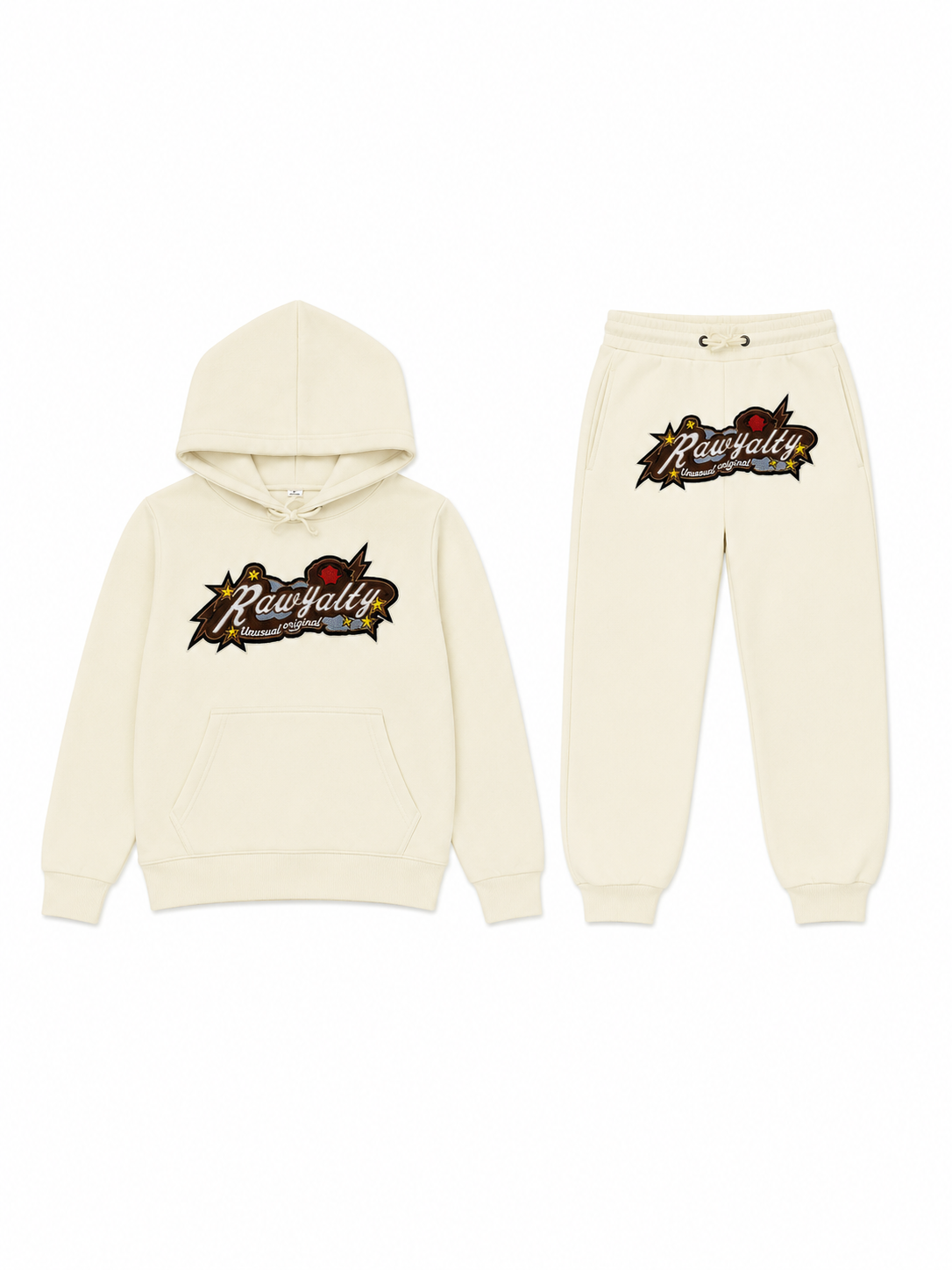 Rawyalty Unusual Suede Hoodie And Jogger Sets