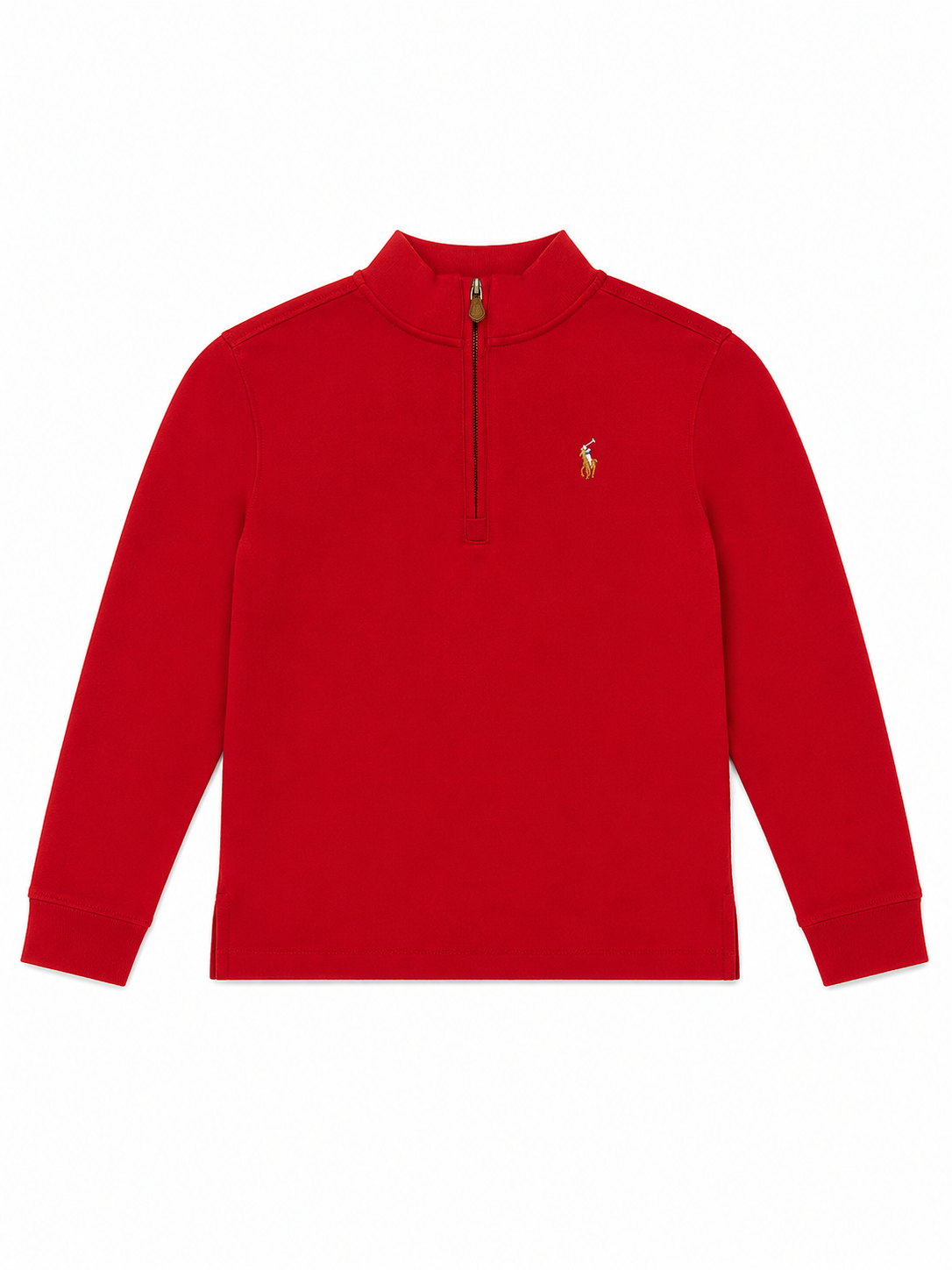 Polo Ralph Lauren Red Quarter-Zip Pullover Sweatshirt – Classic Pony Logo