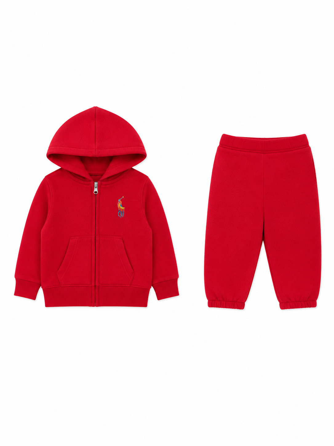 Polo Ralph Lauren Baby Red Fleece Hoodie & Jogger Set | Size 3–9 Months