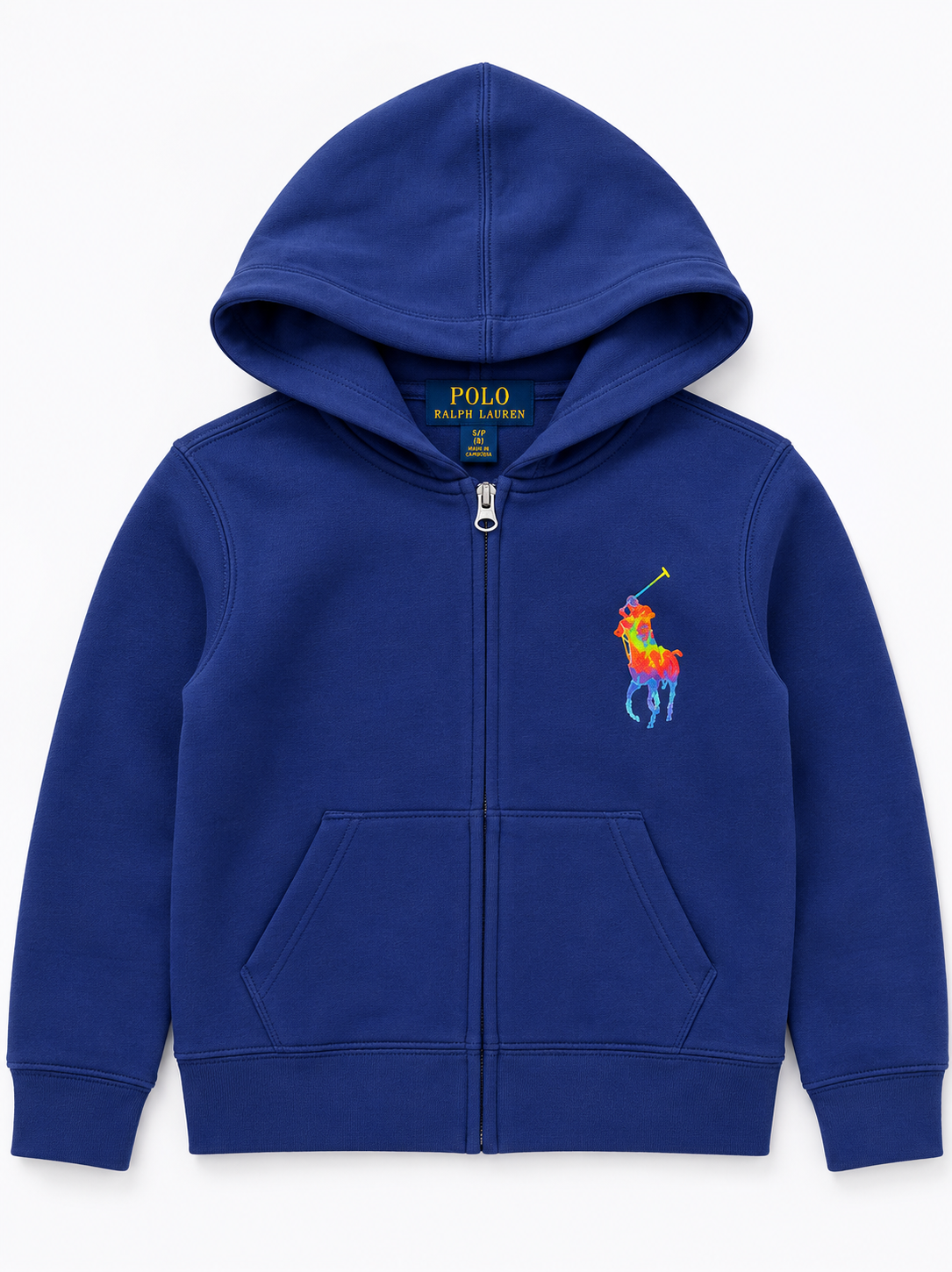 Polo Ralph Lauren Kids Blue Full Zip Hoodie Classic Cotton Blend Sweatshirt