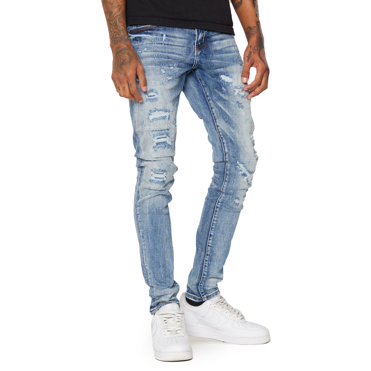 Esntl lab blue washed skinny Jeans